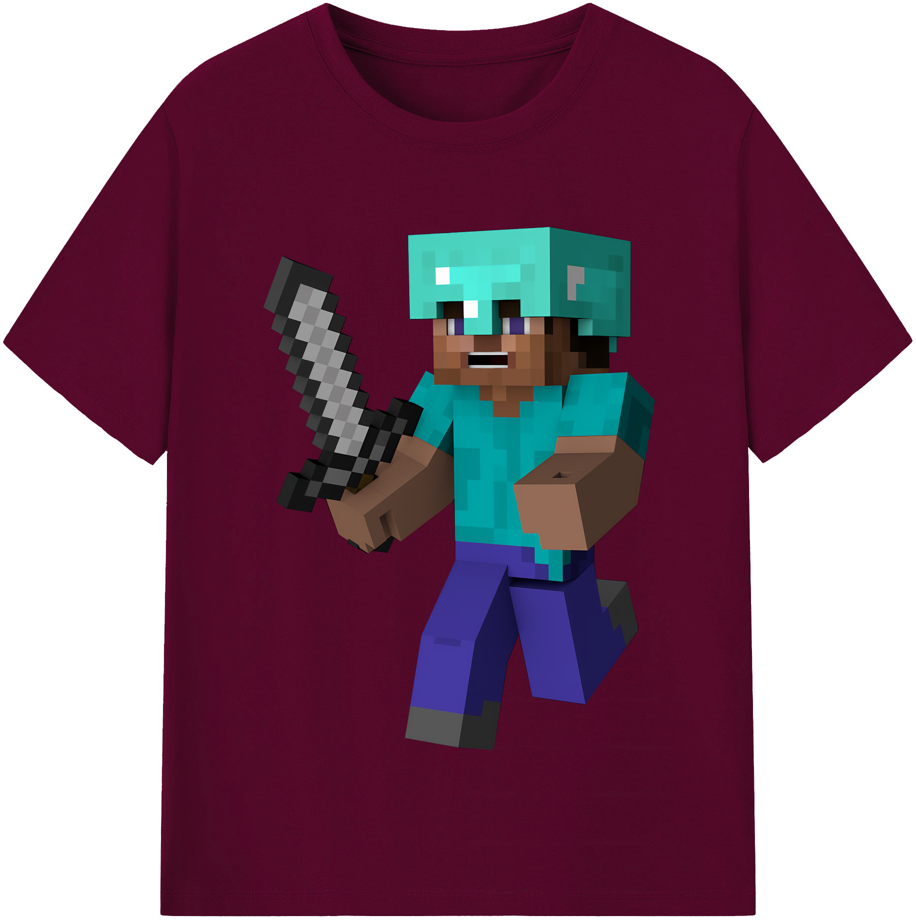（画像用） マインクラフト ブロックの世界 Minecraft MC Block world レディースカジュアルプリントTシャツ（綿100％）